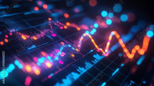 Abstract Neon Data Graph.