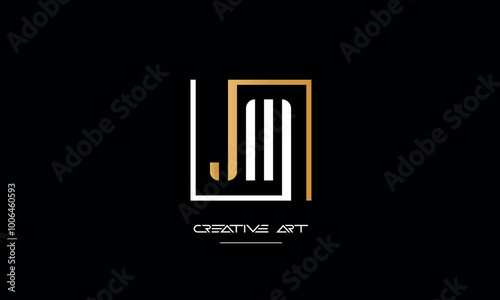 JM, MJ, J, M abstract letters logo monogram
