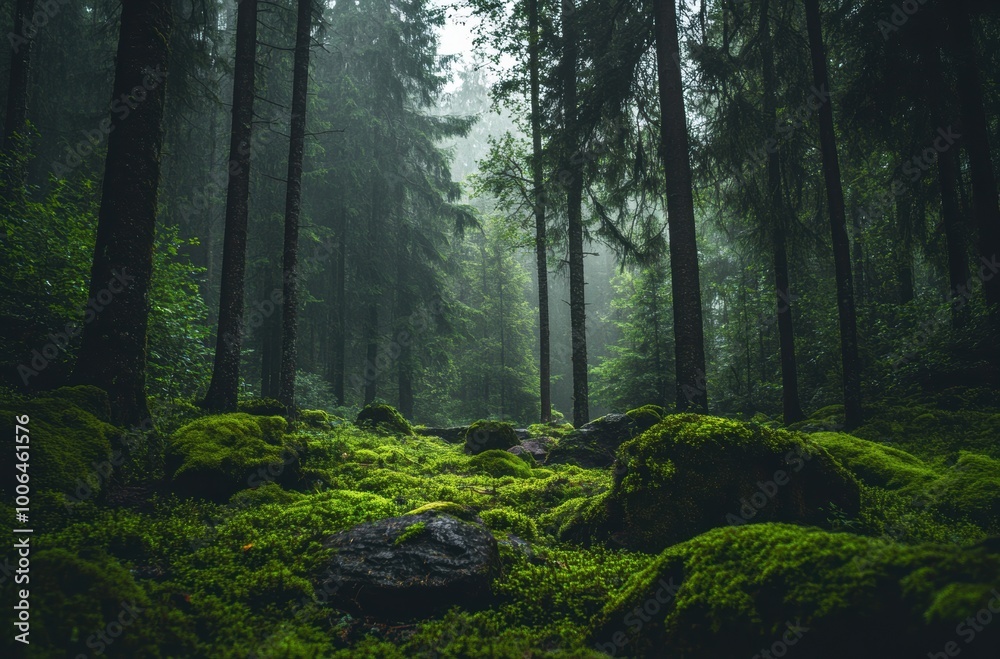 Misty Forest Path. Misty Forest Path.