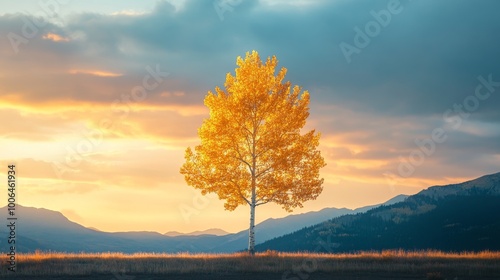 sunset in the mountains autumn leaves 