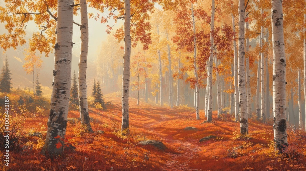 Fototapeta premium Autumn leaves in a forest