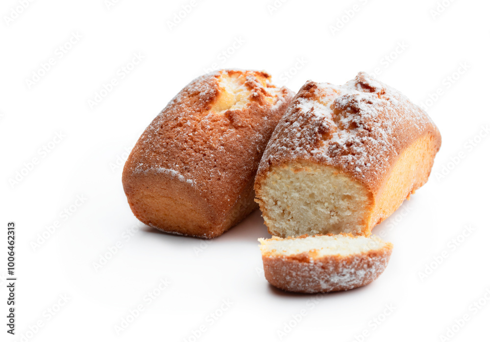 Mini loaf cakes isolated on white background Mini loaf cakes isolated on white background