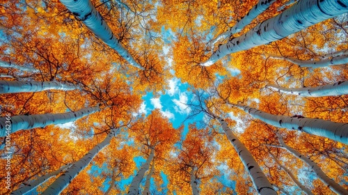 Autumn leaves top down view