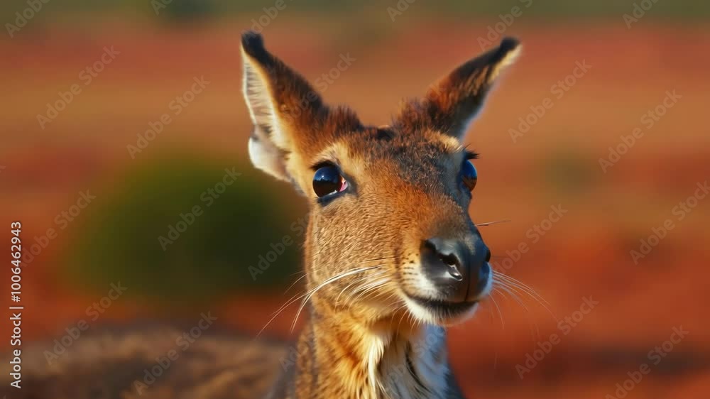 Close-up of alert deer in vibrant autumn landscape Close-up of alert deer in vibrant autumn landscape