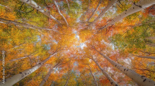 Autumn leaves top down view