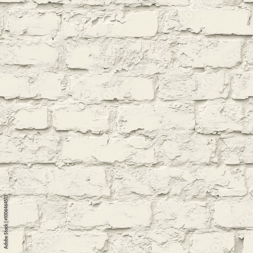 Old white brick walls with textured surfaces showcasing architectural details and a grunge aesthetic This is an image for seamless tiles.