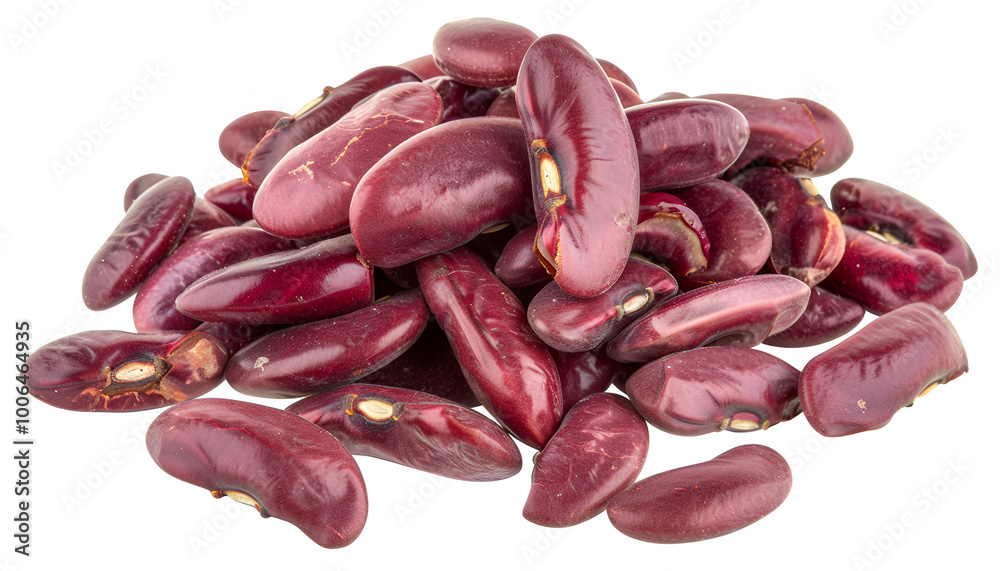 Dry kidney bean isolated on white, top view Dry kidney bean isolated on white, top view