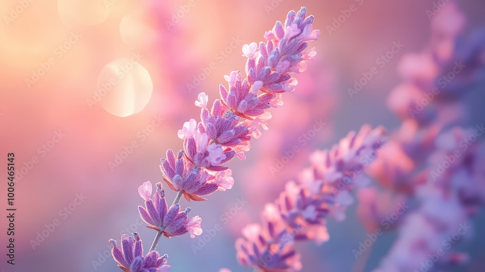 Lavender Flower Blossom in Soft Pink and Purple Hues with Bokeh Background Lavender Flower Blossom in Soft Pink and Purple Hues with Bokeh Background
