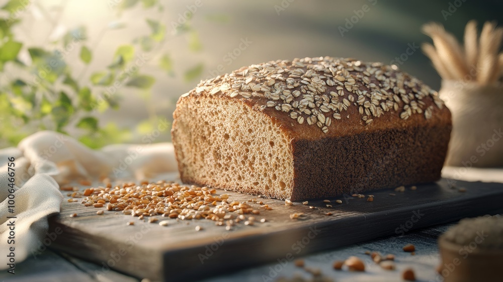 Freshly Baked Whole Wheat Bread with Oats. Freshly Baked Whole Wheat Bread with Oats.