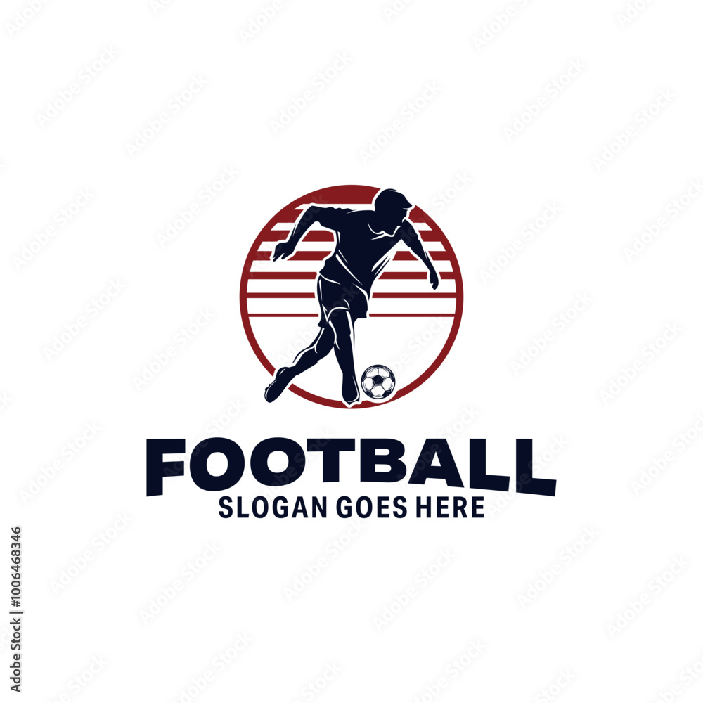 Fototapeta premium Football Player Logo Design Vector illustration