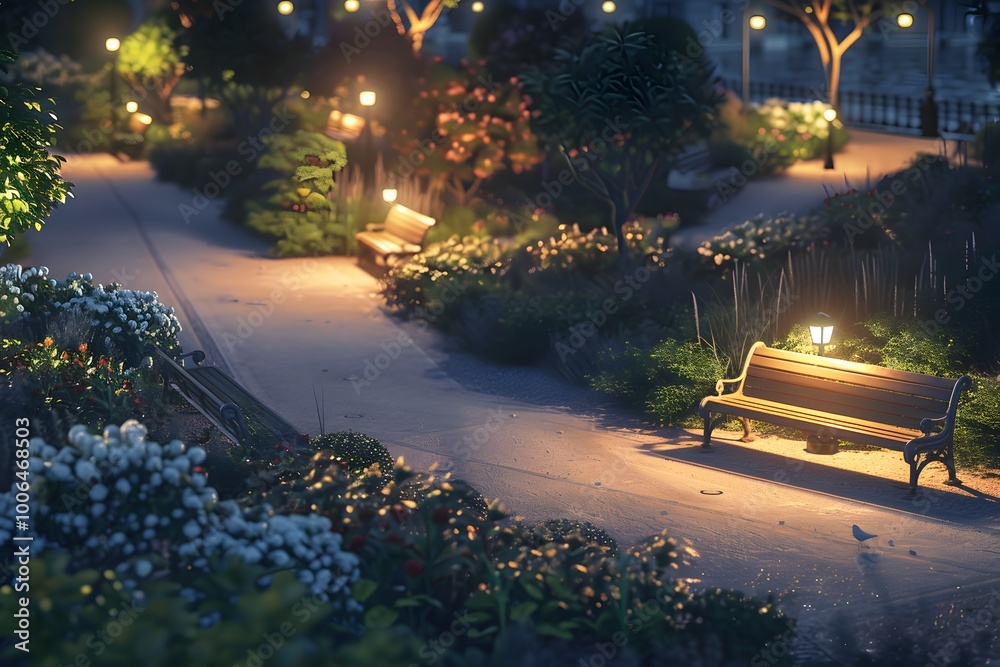 Obraz premium evening in the park