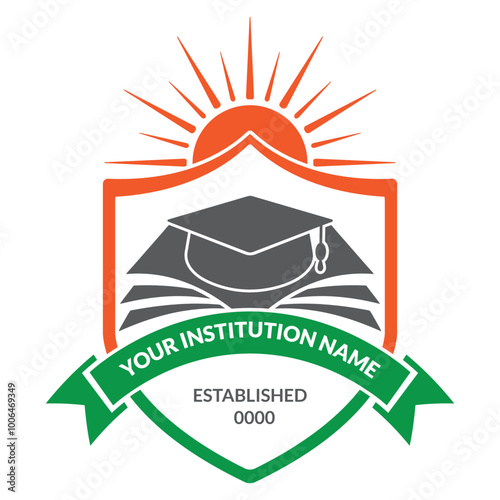 Education logo and school badge design template