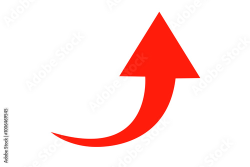 Red curve arrow icon on transparent background. flat style. arrow icon for your web site design, logo, app, UI. arrow indicated the direction symbol. curved arrow sign