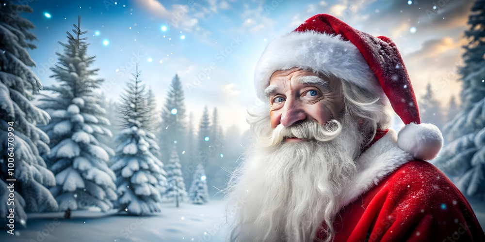 Scenic Santa's Winter Landscape Background with Glossy Snow and Trees - Perfect for Holiday Photo Stock Concepts Scenic Santa's Winter Landscape Background with Glossy Snow and Trees - Perfect for Holiday Photo Stock Concepts