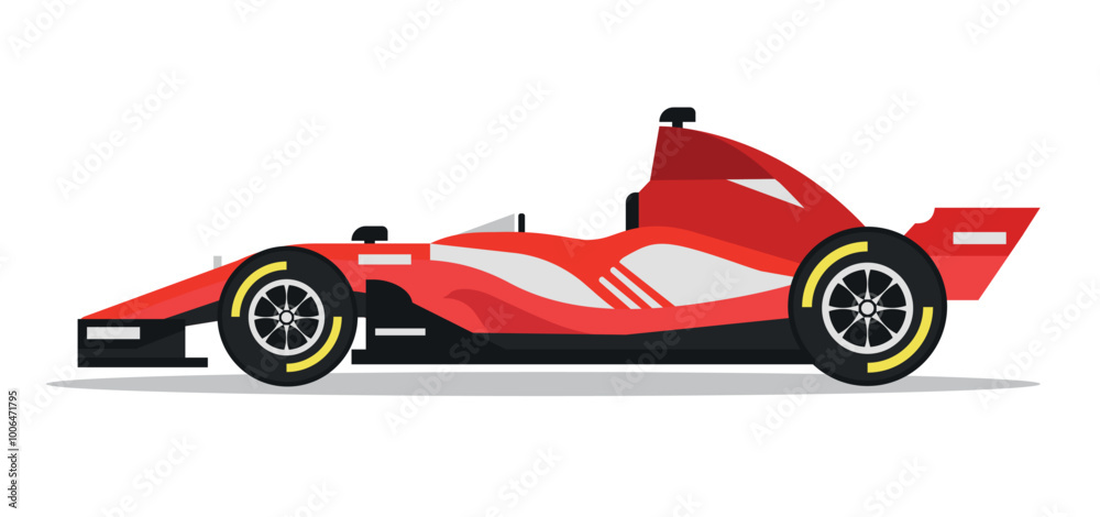 Obraz premium Formula 1 racing car isolated on white background. Side jet sport racing car concept. Vector stock