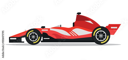 Formula 1 racing car isolated on white background. Side jet sport racing car concept. Vector stock