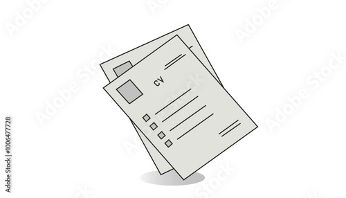 curriculum vitae illustration icon used to apply for a job CV that displays personal data in a company. vector a piece of paper containing personal data