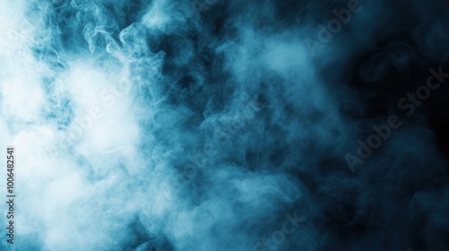 Mysterious blue smoke swirling in the air, creating an ethereal atmosphere and unique visual effects.