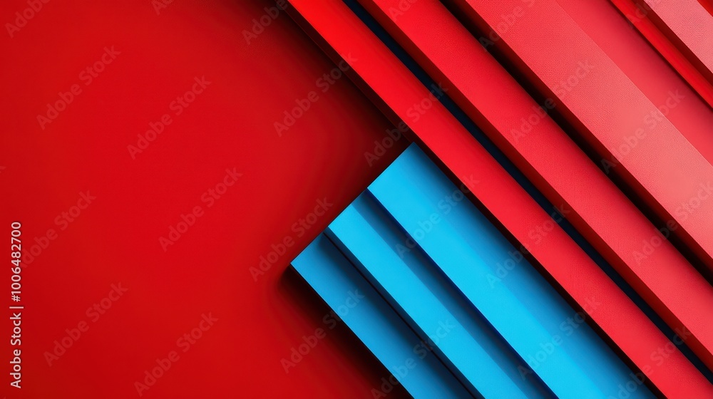 Red and blue abstract geometric shapes on a vibrant background. Red and blue abstract geometric shapes on a vibrant background.