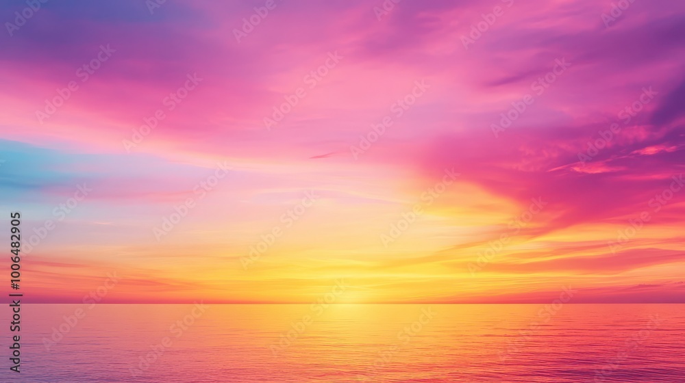 Stunning sunset over the ocean, showcasing vibrant colors and tranquil waters. Stunning sunset over the ocean, showcasing vibrant colors and tranquil waters.