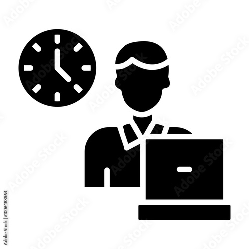 Workaholic Glyph Icon Design