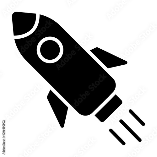 Rocket Glyph Icon Design