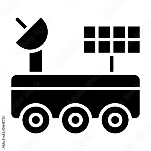 Space Car Glyph Icon Design