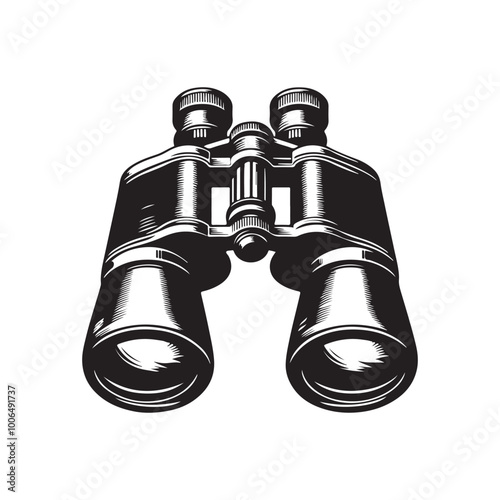 binoculars vector silhouette illustration