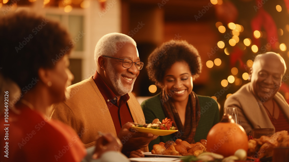 Group of people celebrating on Thanksgiving day Group of people celebrating on Thanksgiving day