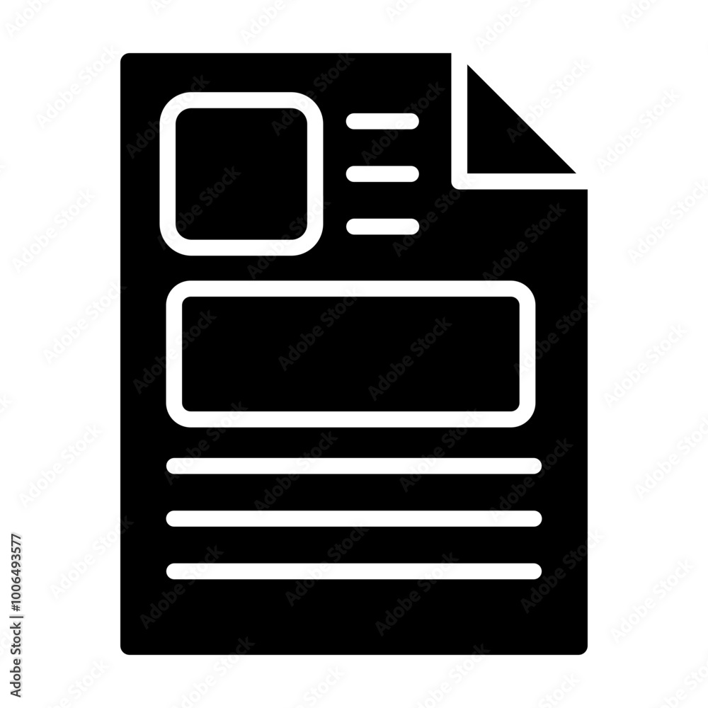 Fototapeta premium Newspaper Glyph Icon Design