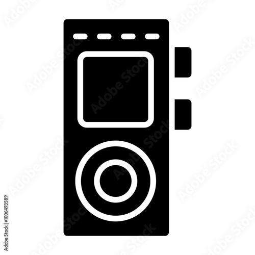 Audio Recorder Glyph Icon Design