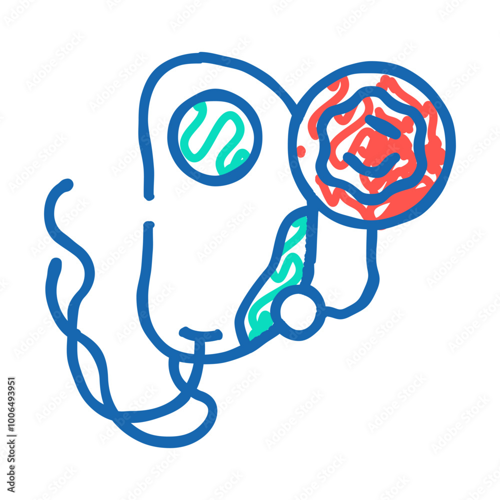 Obraz premium cell molecular structure doodle icon sketch vector. cell molecular structure sign. isolated symbol illustration