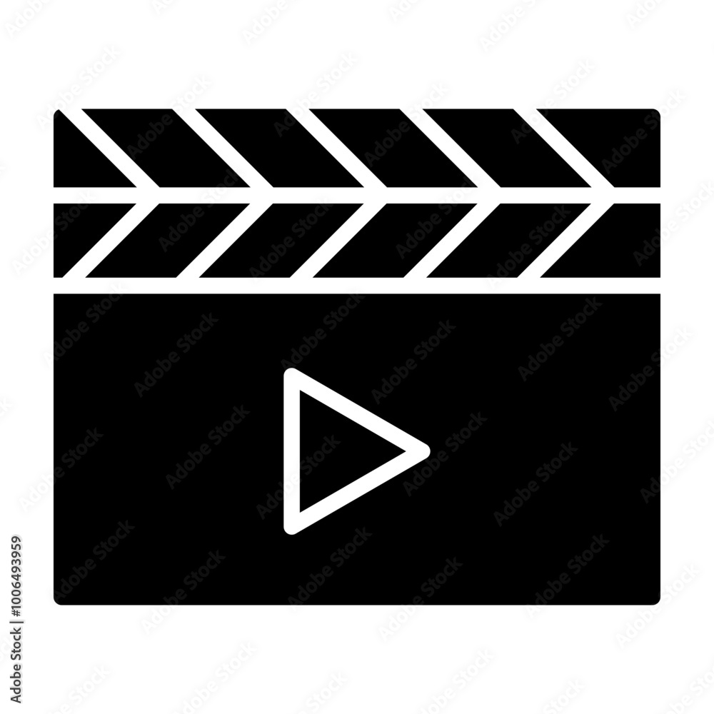 Clapperboard Glyph Icon Design Clapperboard Glyph Icon Design