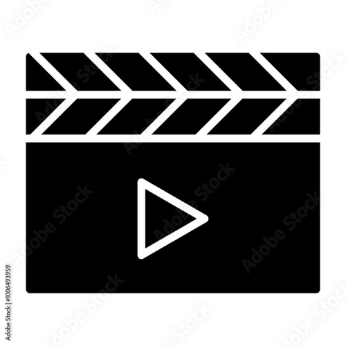 Clapperboard Glyph Icon Design