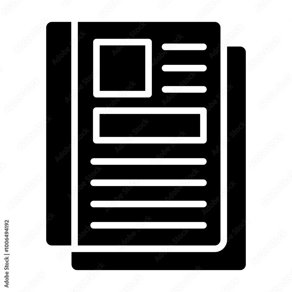 Magazine Glyph Icon Design