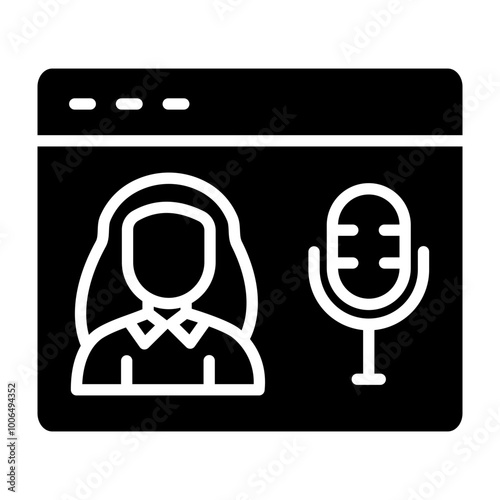 Webcast Glyph Icon Design