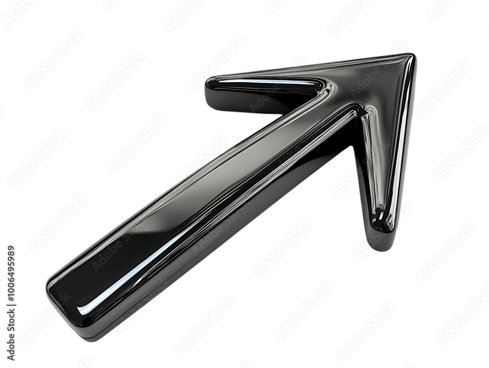 3D Glossy Black Arrow Illustration 3D Glossy Black Arrow Illustration