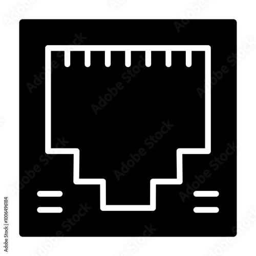 Ethernet Glyph Icon Design