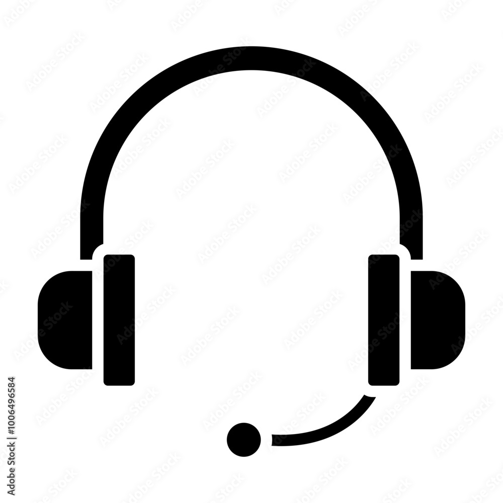 Headset Glyph Icon Design Headset Glyph Icon Design