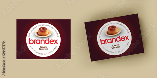 Luxurious Cream Caramel Packaging Template for Gourmet Branding  
 photo