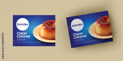Luxurious Cream Caramel Packaging Template for Gourmet Branding  
