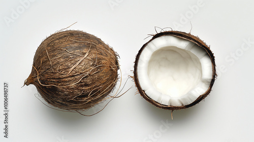 Whole and Halved Coconut photo