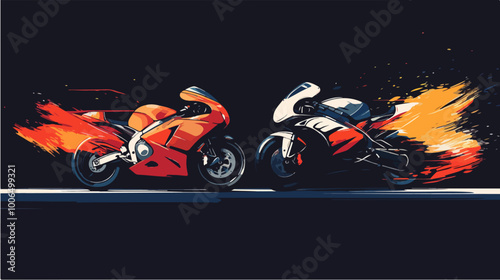 Motorcycle racing. Sport bike.	
