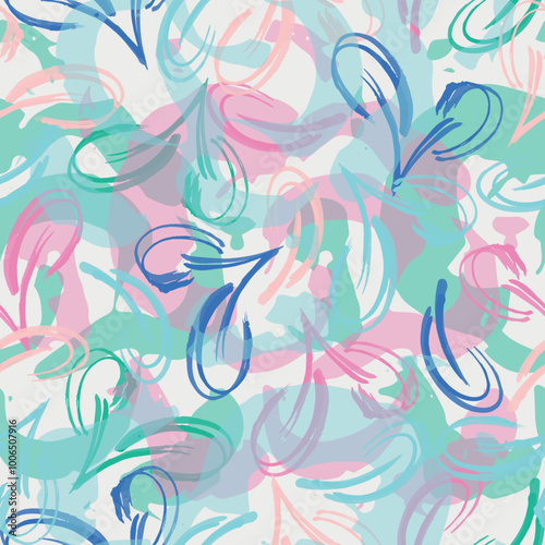 Vector tropics illustration for swimwear design, wallpaper, textile Seamless leaf pattern with brown and black colors. 