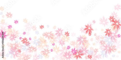 Spring tree flower parts. Spring petals pink flowers.Vector falling rose petals png. Falling sakura petals, roses png. Wind swirls with flower pink petals isolated on transparent background. 