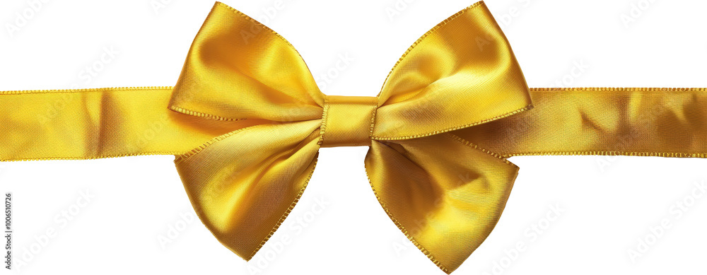 A golden bow on a ribbon A golden bow on a ribbon