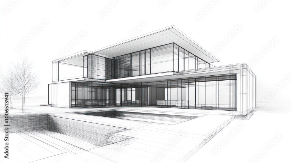 Modern House Architectural Sketch Modern House Architectural Sketch