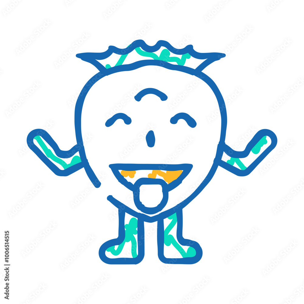 comic monster cute doodle icon sketch vector. comic monster cute sign. isolated symbol illustration comic monster cute doodle icon sketch vector. comic monster cute sign. isolated symbol illustration