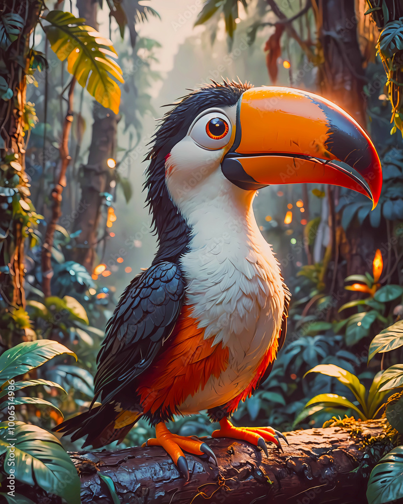 Obraz premium super cute birds around the world – toucan