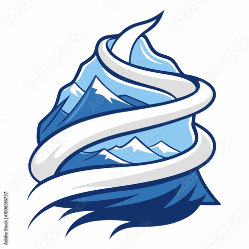 blizzard winds turning into ribbons of snow  wrapp